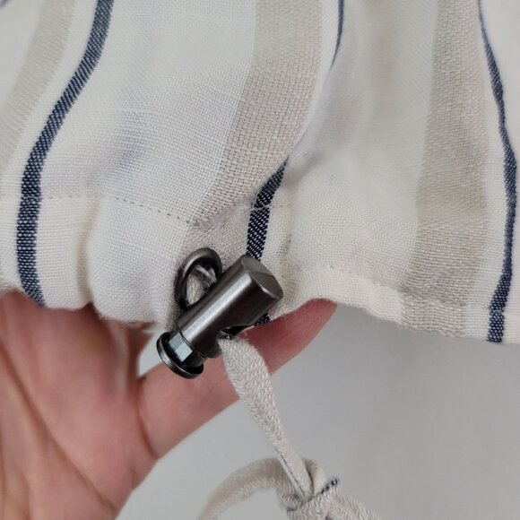 Rails Coco Stripe Linen Utility Military Jacket Womens Sz S Minimalist Layering - Picture 8 of 16